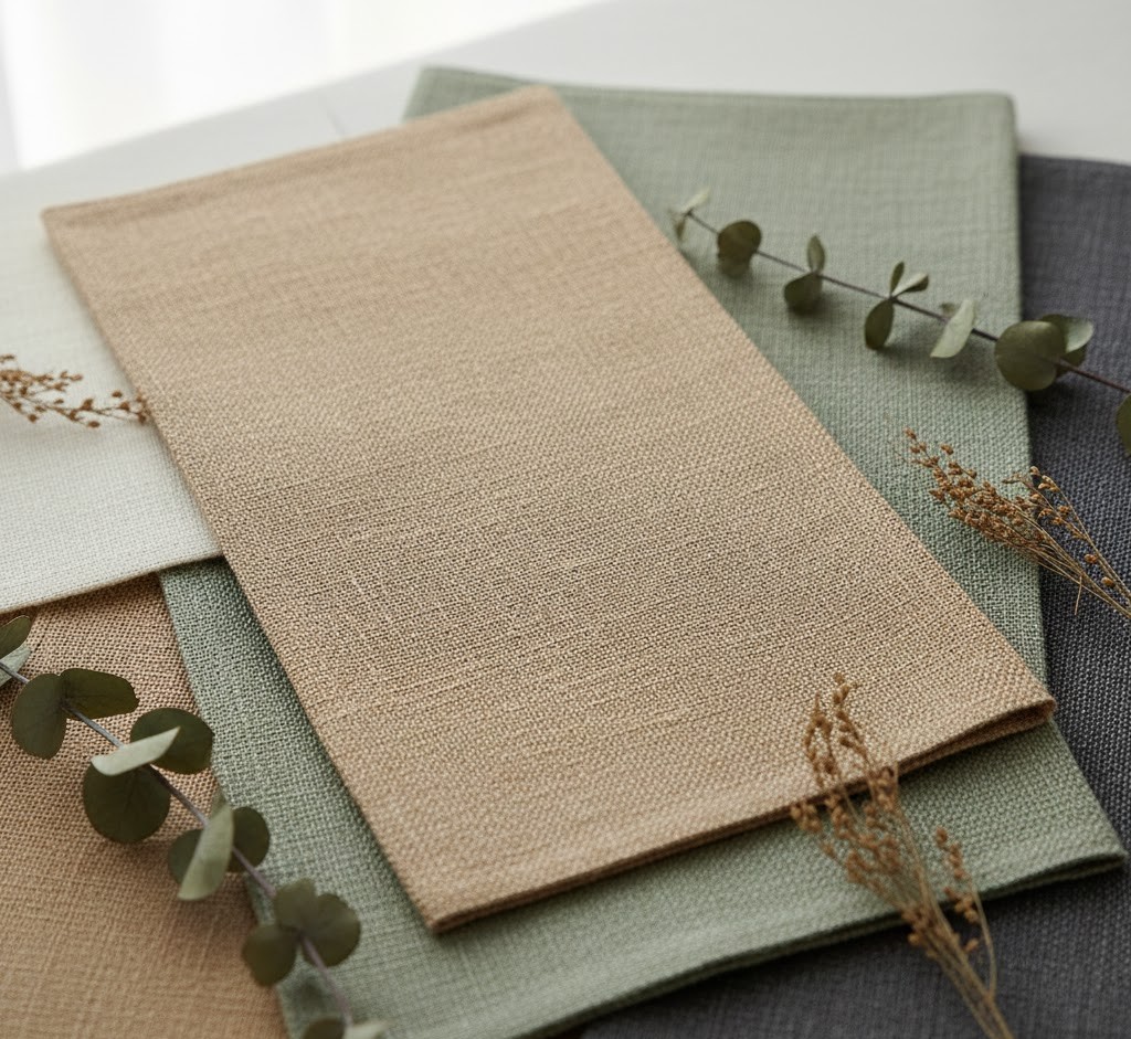 Natuurlijke linnen stof collectie